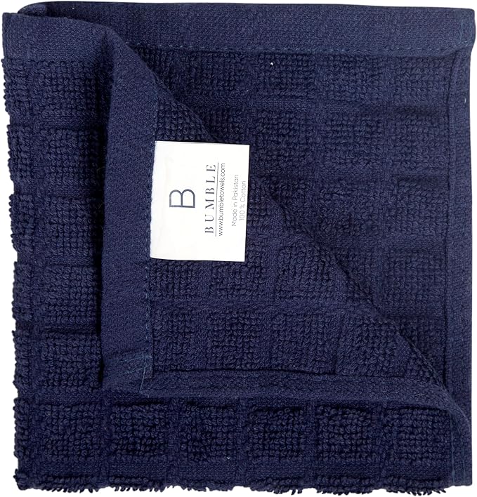 Bumble Dish Cloths (6 Pack) | 12” x 12” | 100% Cotton Kitchen Towels | 405 GSM | Soft, Highly Absorbent & Durable Dish Towels for Kitchen | Navy