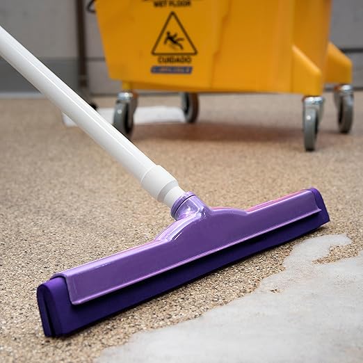 SPARTA 4156768 Plastic Double Foam Squeegee, Commercial Squeegee With Durable Contruction For Cleaning, Commercial, Residential, 18 Inches, Purple, (Pack of 6)