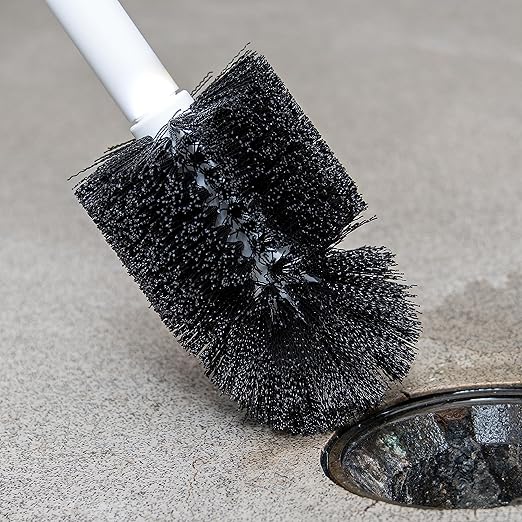 SPARTA Flo-Pac Floor Drain Brush Head Only, 4 Inch Diameter for Cleaning, Kitchen, Bathroom, And Janitorial Use, Plastic, 5.5 Inches, Black, (Case of 6)