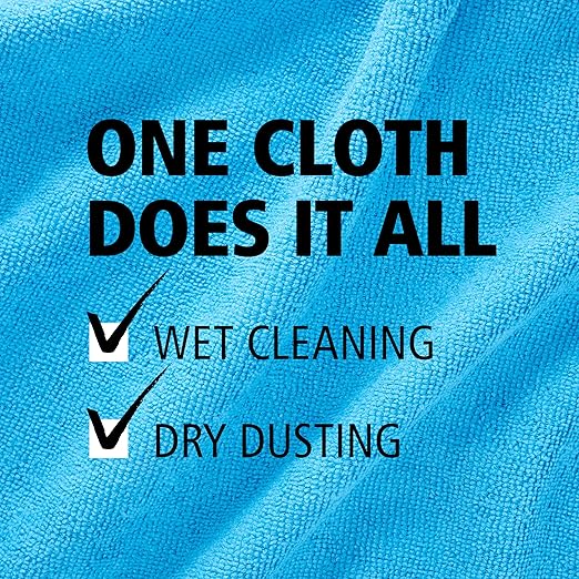 Rubbermaid Commercial Products HYGEN r-40 Recycled Microfiber Cloths, 16"" X 16"" Blue, 24-Pack, Durable, Lint-Free, Wet-Dry Cleaning for Home, Applianes, Cars, Custodial Spaces, Housekeeping, Glass