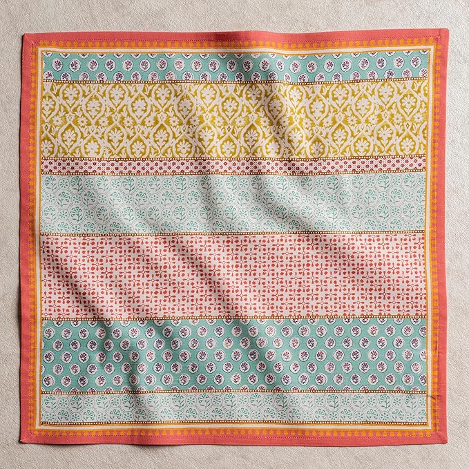 Maison d' Hermine 100% Cotton Cloth Napkins Set of 6 Everyday Reusable Square Napkins Cloth Washable Dinner Party Wedding Restaurant Hotel Kitchen Spring Summer (Provence, 20" x 20")