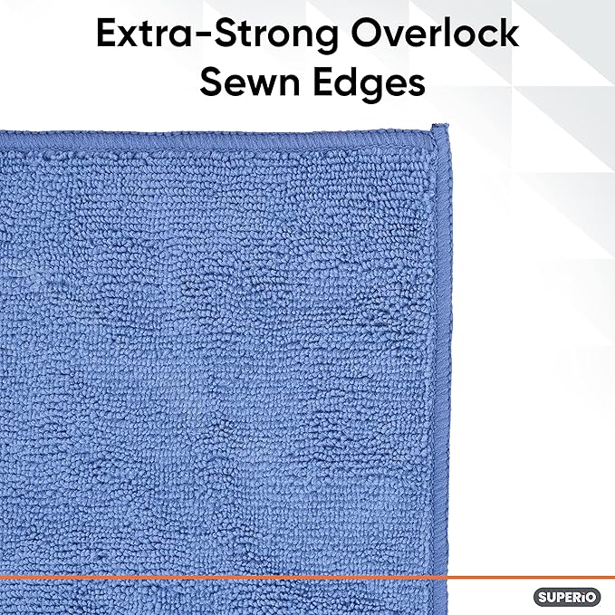 Superio Microfiber Squeegee Mopping Towel Extra Large Miracle Cloth 16"x 24" Streak Free Microfiber Floor Cloth-Rag for Cleaning House, Kitchen, Bathroom-Scratch Free-Multi Colored, 10 Pack