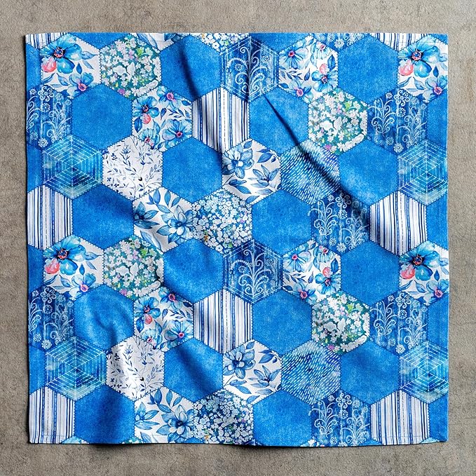 Maison d' Hermine 100% Cotton Cloth Napkins Set of 4 Everyday Reusable Square Napkins Cloth Washable Dinner Party Wedding Restaurant Hotel Kitchen Spring Summer (Summer Blues, 20" x 20")