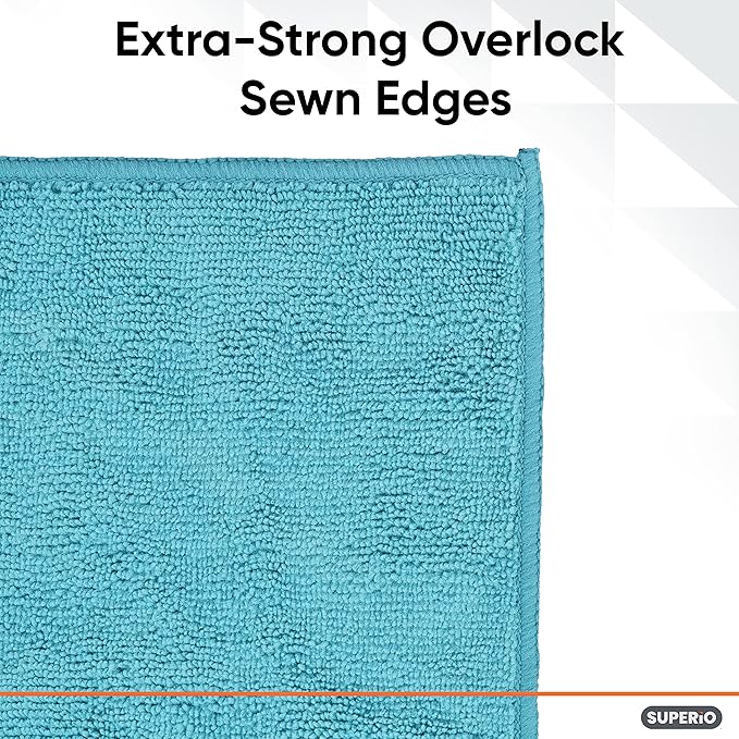 Superio Microfiber Squeegee Mopping Towel Extra Large Miracle Cloth Streak Free Floor Cloth 20x30 House, Kitchen, Bathroom, Car Multi Colored, 10 Pack