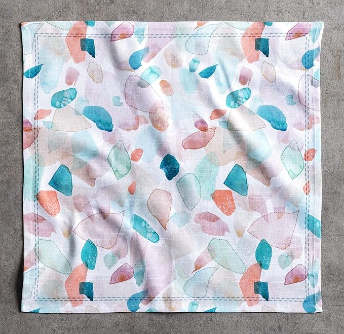 Maison d' Hermine 100% Cotton Cloth Napkins Set of 4 Everyday Reusable Square Napkins Cloth Washable Dinner Party Wedding Restaurant Hotel Kitchen Spring Summer (Summer Picnic, 20" x 20")