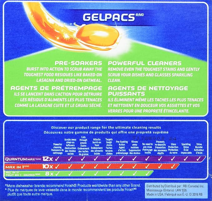 Finish Gelpacs Scent Automatic Dishwasher Detergent, Orange, 25 Count