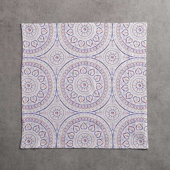 Maison d' Hermine 100% Cotton Cloth Napkins Set of 4 Everyday Reusable Square Napkins Cloth Washable Dinner Party Wedding Restaurant Hotel Kitchen Spring Summer (Mandala, 20" x 20")